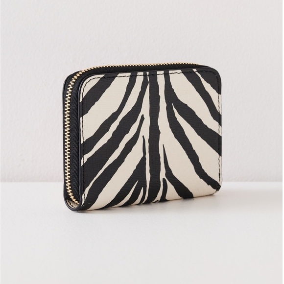 Mansur Gavriel Compact Zip zebra-print wallet - Picture 2 of 4